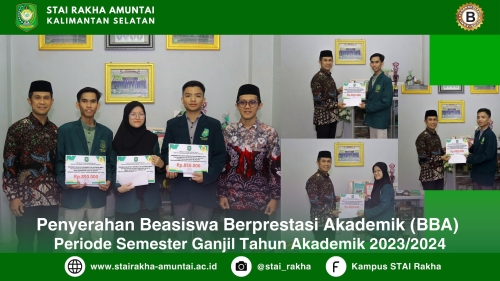PENYERAHAN BEASISWA BERPRESTASI AKADEMIK (BBA) SEMESTER GANJIL TA 2023/2024